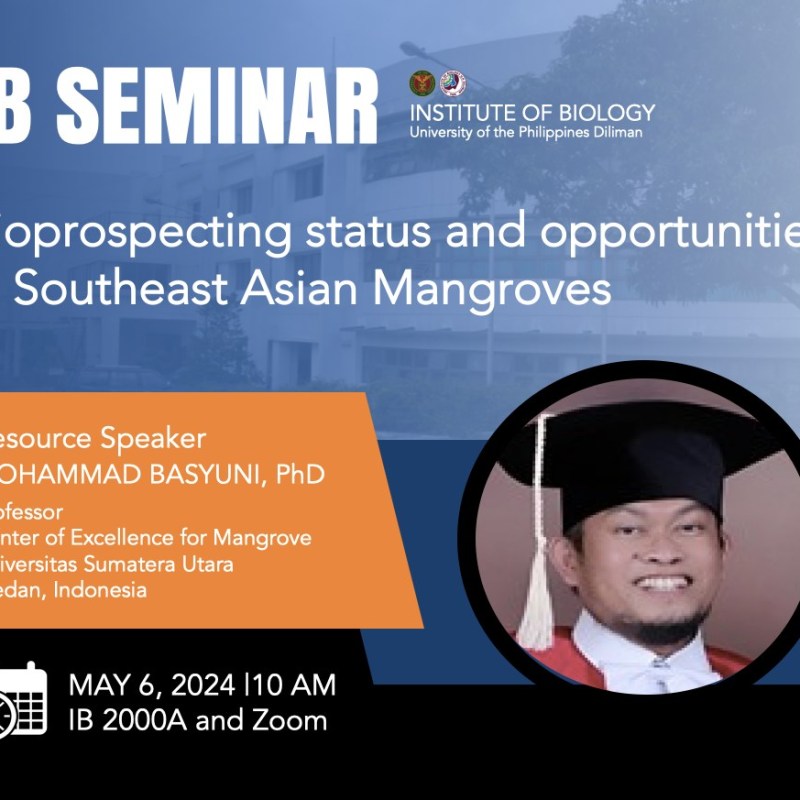 IB SEMINAR: Dr. Mohammad Basyuni to deliver a seminar on bioprospecting in Southeast Asian Mangroves